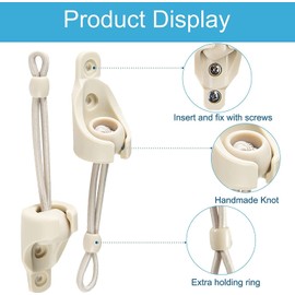 Lihopefe Bungee kit 3 Pieces with Pull Ring end Cover, General Replacement of Outdoor Roller Shutter Door/Indoor Roller Shutter Door (Beige)