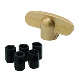 Prime-Line H 3896 Universal, Champagne Tee-Crank Casement Window Handle (2 Pack)