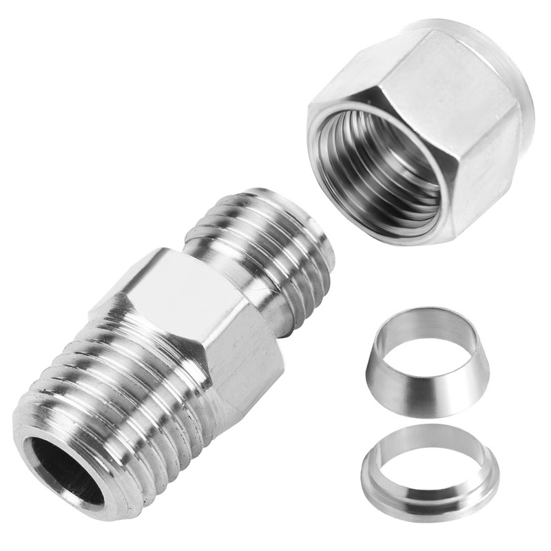 Metalwork 304 Stainless Steel Metric Compression Tube Fitting Male Connector