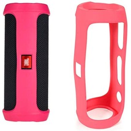 Alltravel Protective case for JBL FLIP4 Waterproof Portable Bluetooth Speaker, Tailor Made Portable Sound Through Design, Easy to go Super Strong Carabiner (Pink)