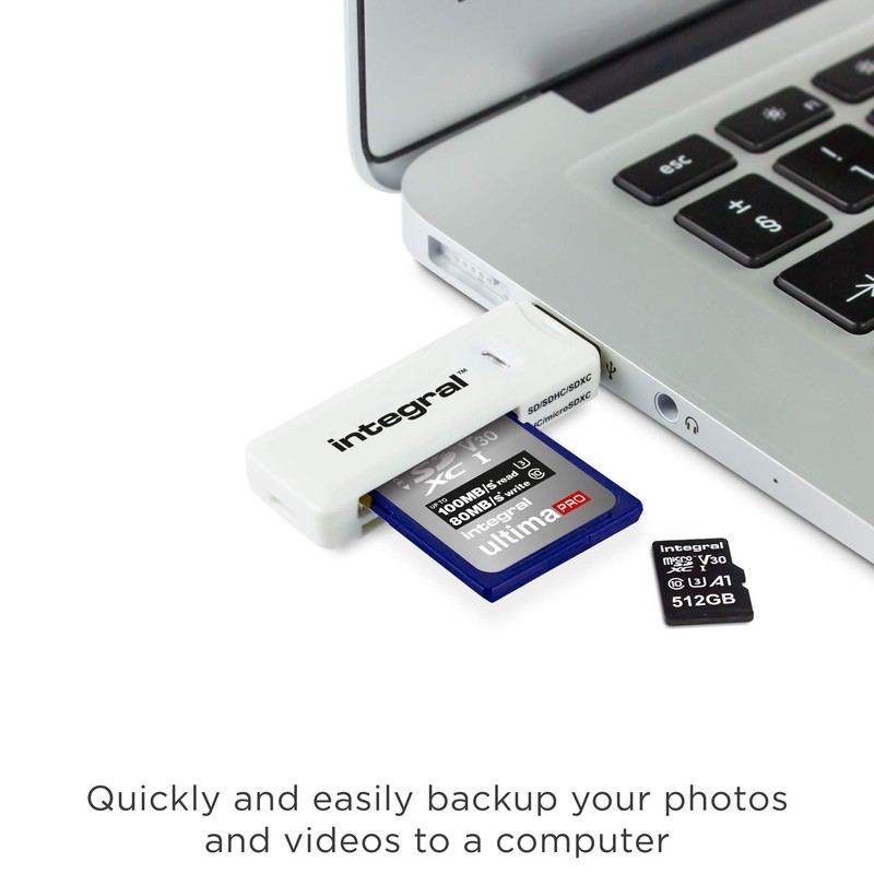 Integral Dual-Slot Micro SD & SD USB2.0 Memory Card Reader