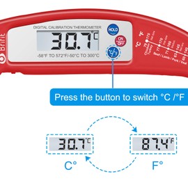(2 Pack) Criacr Meat Thermometer, Digital Cooking Thermometer, Food Thermometer with High Accuracy, Instant Read Foldable Probe Thermometer for Kitchen Cooking, BBQ, Milk, Christmas