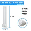 9 Watt Light Bulb compatible with Satco S8365, Kandolite 96500,