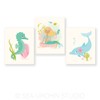 Sea Urchin Studio Ocean Wall Art for Girls, Blonde Mermaid-Seahorse-Dolphin
