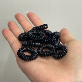 Telephone cord hair tie hair rubber band telephone cord spring hair tie black (WFILPJI) / 전화선머리끈 머리고무줄 전화선 스프링머리끈 블랙 (WFILPJI)