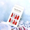 24Pcs Christmas Press on Nails with Snowflake Elk Designs Red