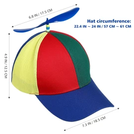 INOOMP Rainbow Propeller Hat Adult Helicopter Hat Baseball Hats Reflective Outdoor Hat Breathable