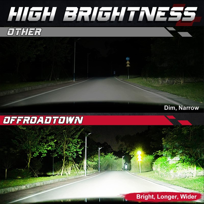 OFFROADTOWN 15 Inch 300W LED Light Bar, White, Aluminum, IP68