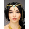 Magic Box Princess Jasmine Style Gold Crown Headpiece with Jewel