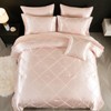 Chumerry Rich Satin Comforter Set Light Pink Pintuck Bedding Set