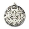 Bliss Sterling Silver National Guard Saint Michael Medal Pendant Necklace