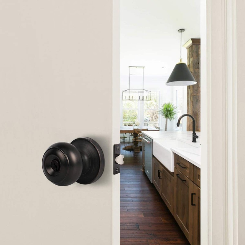 KNOBWELL 2 Pack Exterior Door Knobs with Key, Keyed Entry