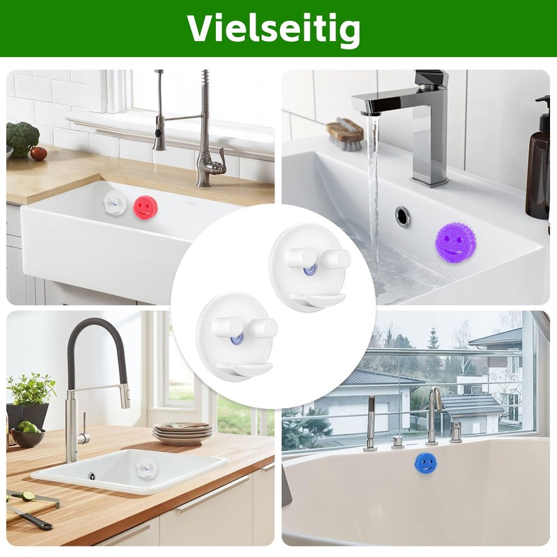 BRIOTA 2 Pieces Smiley Sponge Stand with Suction Cup, Sponge