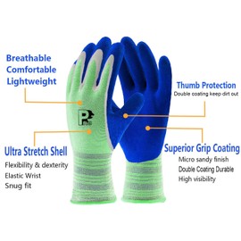 PROGANDA 3 Pairs Superior Grip Colourful Gardening Work Gloves Comfortable Durable for Outdoor Garden Car DIY Multipurpose