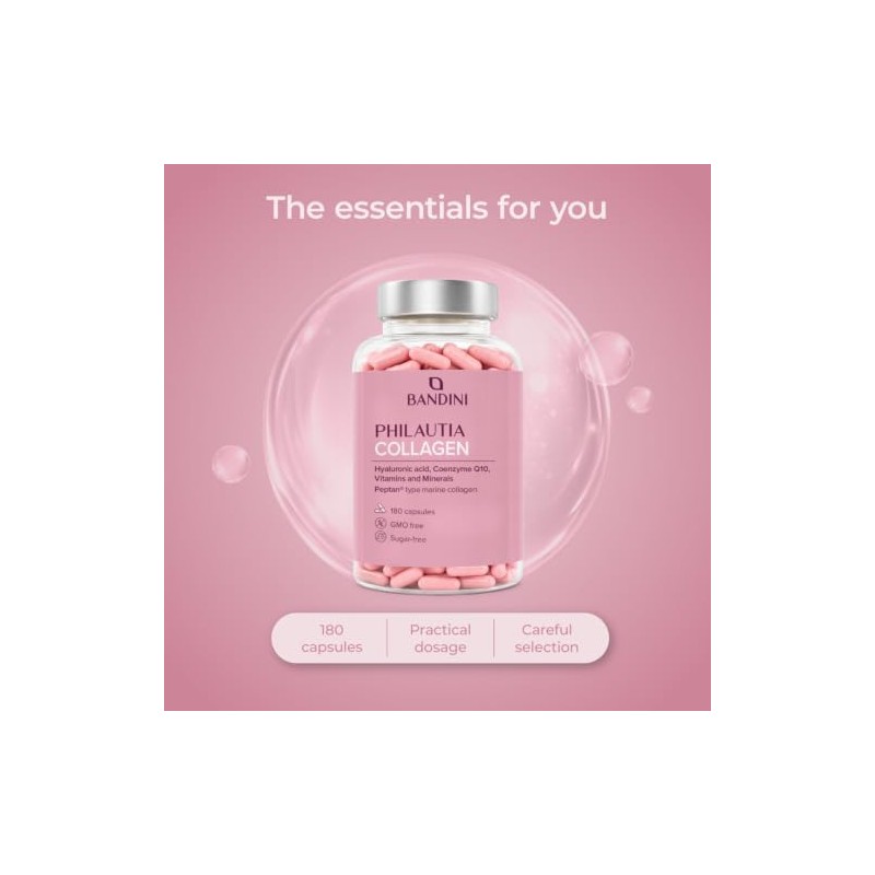 Bandini® Collagen Peptan® and Hyaluronic Acid 180 Capsules + Vitamin