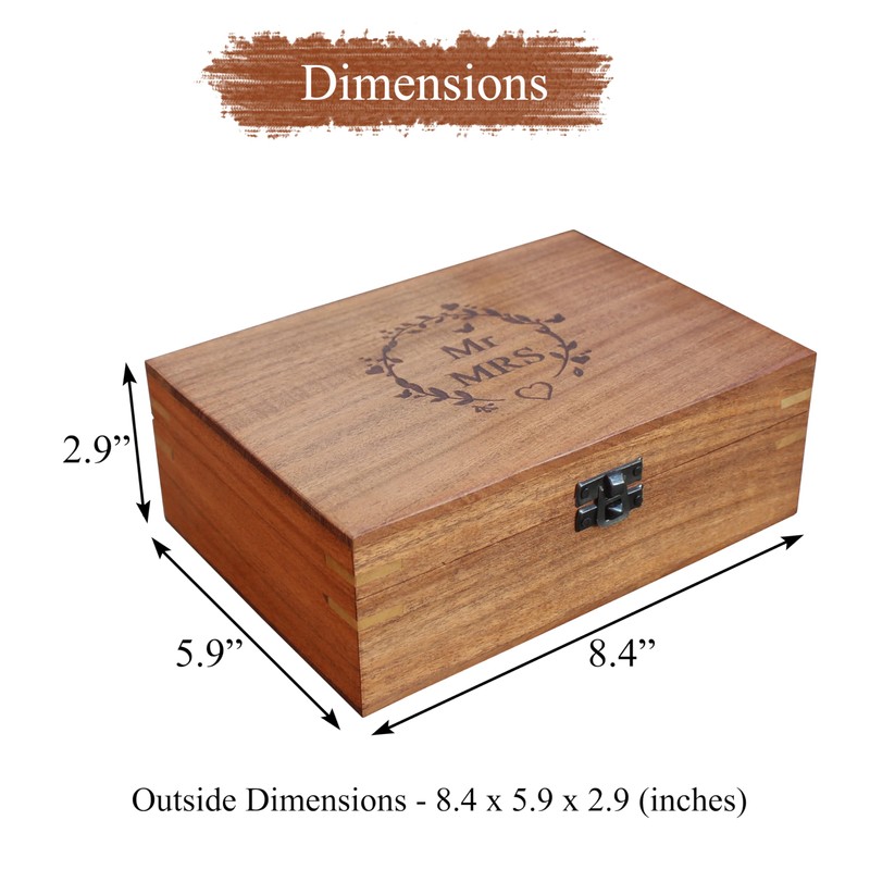 Wooden Memory Box for Couple (Medium, Design 1)