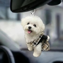 Cute Dog Design Car Hanging Ornament, 1 Count Car Rearview Mirror Hanging Decoration, Car Interior Decoration Accessories for Women & Men