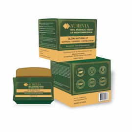 Aurevia 100% Vegan Ayurvedic Lip Brightening Balm – Natural Lip Lightening Treatment for Dark & Smokers’ Lips – Hydrating, Non-Toxic Lip Repair for Men & Women – Clean Beauty Formula