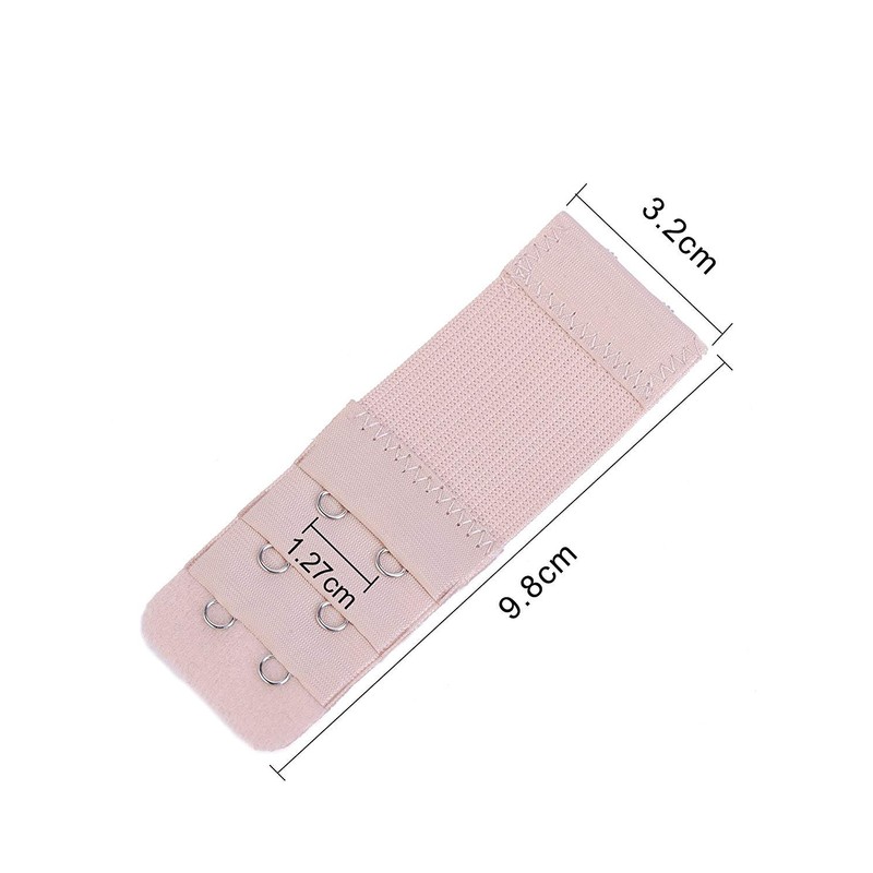 Onwon 6 Pieces Elastic Bra Extenders 2 Hook 3 Row