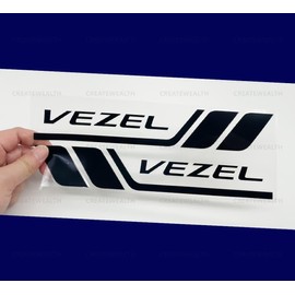 Vezel Fender Emblem Door Sticker Body Rear Side Glass Side Skirt Enhances Appearance Cool Hide Scratch Heat Resistant Reflective Waterproof (Black)