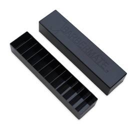 BarberMate Organizador de cuchillas de cortadora de 12 ranuras, organizador de cuchillas de aseo y peluquería, suministros profesionales de peluquería, estuche de peluquería y accesorios de estación de estilista, color negro