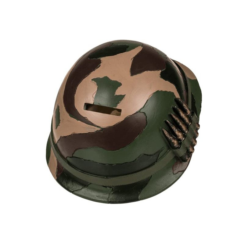 OOTB 78/5759 Polyresin Savings Bank with Lock, Skull with Army
