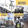 U.S. Art Supply 70" High Boardroom XL Black Aluminum Flip