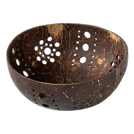 Restaurantware - Coco Casa 5.1 x 2 Inch Coconut Shell Candle Holder, 1 Reusable Tealight Candle Holder - Candle Not Included, Sun Pattern, Brown Coconut Bowl For Candles, Handcrafted