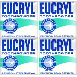 x4 Eucryl Smokers Tooth Powder Freshmint Flavour 50g