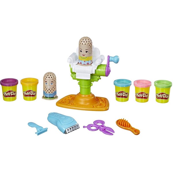 Play-Doh E2930 Buzz 'n Cut Fuzzy Pumper Barber Shop Toy with Electric Buzzer and 5 Non-Toxic Colors, 2-Ounce Cans