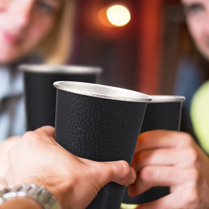 10 Packs Stainless Steel Cups Unbreakable 12 oz Metal Cup