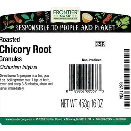 Frontier Co-op Roasted Chicory Root Granules 1lb - Chicory Root Coffee Substitute Alternative