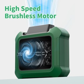 MHEOMTME Portable Waist Fan, Personal Clip on Fan Rechargeable Hands-Free Hanging Neck/Desk Fans with 3-Speed Settings & LED Light, Small Wearable Cooling Belt Shirt Fans for Camping Travel Outdoors