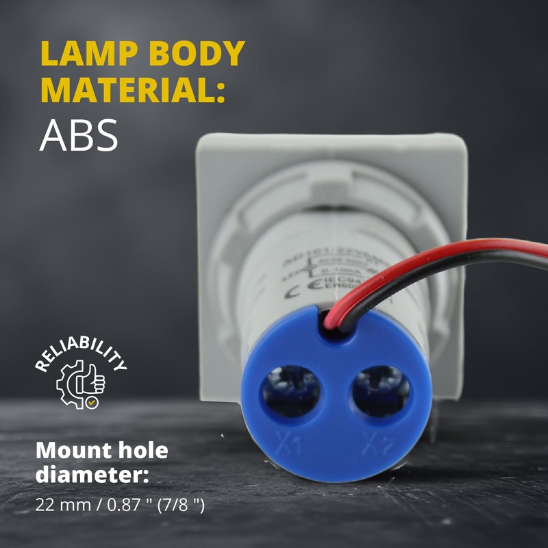 LED Voltage Display Panel Mount Volt Amp Meter, AD101-22VAMS 22mm