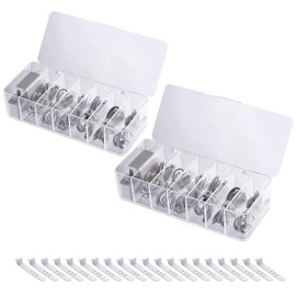 Tefola 2 Piezas Caja Organizadora de Cables Compartimentos, Caja organizadora de Cables de Datos, Organizador de Cables USB con 20 Bridas para Cables, Organizador De Cables con 7 Compartimentos
