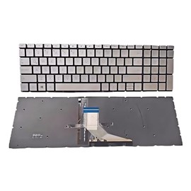 Laptop Replacement Latin Spanish Layout Keyboard for HP 15-DA 15-DX 15-DK 15-CX 15-CN 15-CR 15-DB 15-DK 15-DR 15-DW 15-DU 15-CS 15-CP 15-CW 15-GW 17-CA 17-CD 17-by Silver Backlit Laptop Keyboard
