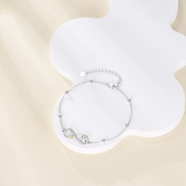 POPLYKE Capybara Bracelet for Women Sterling Silver Infinity Bracelet Capybara Jewelry Gift for Women