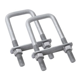 LIONMAX U Bolt, 1/2" D x 2-1/16" W x 4-3/4"L Hot Dipped Galvanized Square U Bolts with Plates and Nuts, Replacement Parts and Accessories for Automobiles Trailer, Ski Boat, Sailboat Trailer, 2 Pack