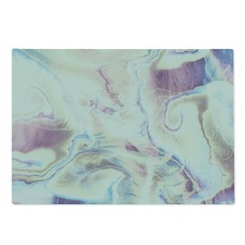 Lunarable Marble Cutting Board, Vintage Antique Ottoman Art Forms with Faded Blurry Colors Picture, Decorative Tempered Glass Cutting and Serving Board, Large Size, Rose Blue