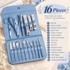16-Piece Manicure Pedicure Kit for Nail Care – Stainless Steel