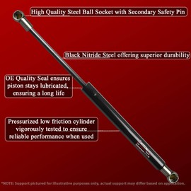 Lift Supports Depot Qty (2) 13mm Metal Cup Lift Supports 14.85 Inch Extended x 80lbs Shocks Struts