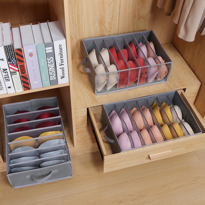 Zilink Upgraded Underwear Drawer Organizer with Support Board, Clear Drawer,