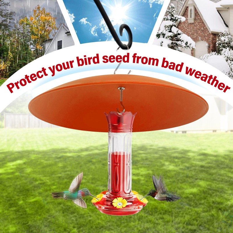andergi 13" Hummingbird Feeder Shade Cover,Bird Feeders Dome Rain Cover,Squirrel