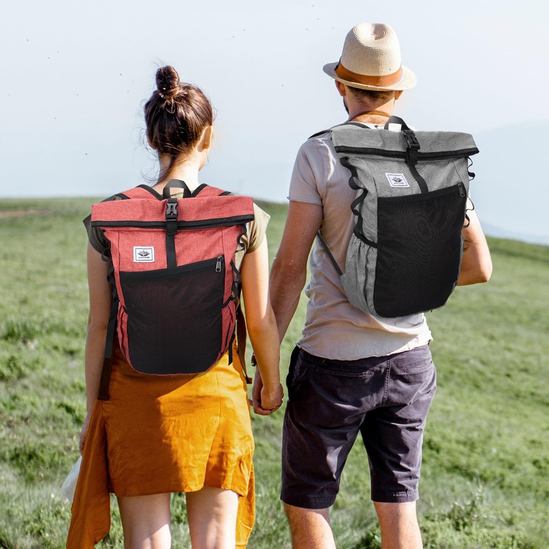 Outplea 20L Foldable Backpack Men Women Ultralight Rolltop Backpack Packable