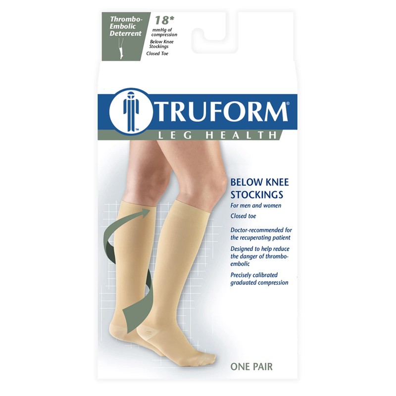 Truform Surgical Stockings, 18 mmHg Compression for Men and Women,