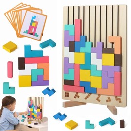 YFCJYBF Wooden Puzzle Puzzle Games Children's Wooden Toy Children's Wooden Stacking Puzzle Toy, Montessori Intelligence Russian Blocks Game Gift for Children Jigsaw Block Puzzle