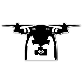 Decals most wanted DJI Phantom 3 Professional Quadcopter DRONE LIKE DECAL STICKER 5" x 2.75" - White on black