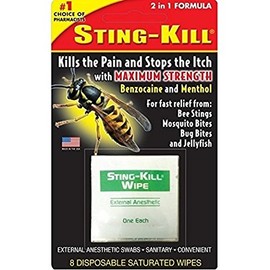 Sting-Kill External Anesthetic Disposable Wipes, 8 Count (Pack of 3)