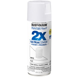 Rust-Oleum 249126 Painter's Touch 2X Ultra Cover Spray Paint, 12 oz, Flat White