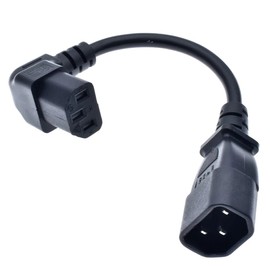 Toptekits C14 to Angled C13 Power Cords - 2ft/60cm, Down Angle, 10A/250V, 18/3 AWG, IEC 60320 C14 to Down Angled C13 Power Extension Cord (C14 to Down C13,2ft)